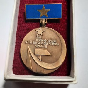 Pamětní medaile ke Dni učitelů Za budování Středočeského kraje 1. st. (1969)